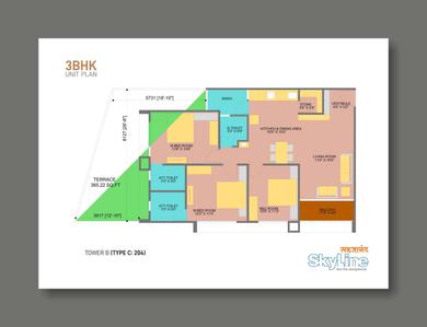 Image of 1926 Sq.ft 3 BHK Apartment / Flat for sale in Akshar Sahjanand Skyline, Vavol, Gandhinagar for Rs. 6500000