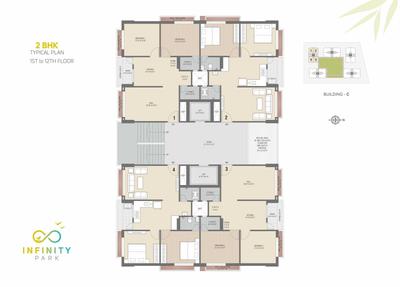 Image of 1125 Sq.ft 2 BHK Apartment / Flat for sale in Shtapatya Infinity Park, Choryasi, Surat for Rs. 3800000