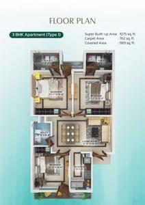 Image of 1075 Sq.ft 3 BHK Apartment / Flat for sale in MVD Nature City, Sector 127, Mohali for Rs. 6450000