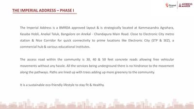 Image of 1500 Sq.ft Residential Plot / Land for sale in The Address The Imperial Address Phase I, Anekal, Bengaluru for Rs. 11250000