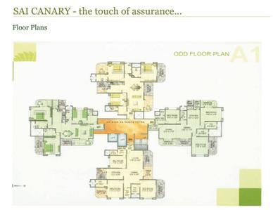 Image of 1815 Sq.ft 3.5 BHK Apartment / Flat for sale in Sai Canary Phase I, Balewadi, Pune for Rs. 15600000