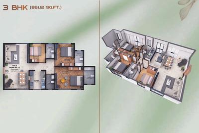 Image of 1038 Sq.ft 3 BHK Apartment / Flat for sale in The Obsidian, Jogeshwari West, Mumbai for Rs. 24500000