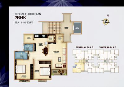 Image of 1150 Sq.ft 3 BHK Apartment / Flat for sale in Ananta Lifestyle, Waghodia Road, Vadodara for Rs. 3500000