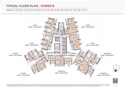 Image of 515 Sq.ft 2 BHK Apartment / Flat for sale in Raymond Tenx District 9 Tower C, Thane West, Thane for Rs. 12500000