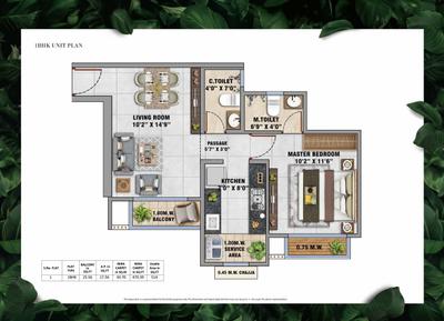 Image of 702 Sq.ft 2 BHK Apartment / Flat for sale in Oyster Nature Vista Building 2, Dwarli Gaon, Kalyan for Rs. 5500000