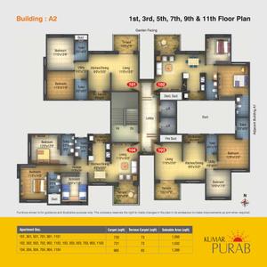 Image of 1500 Sq.ft 3 BHK Apartment / Flat for sale in Kumar Purab A3 Building, Hadapsar, Pune for Rs. 12200000