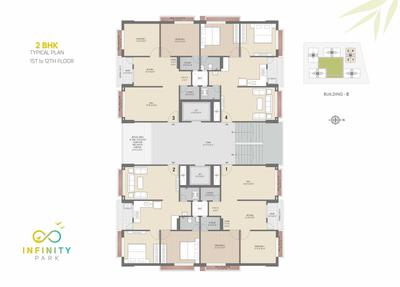 Image of 1125 Sq.ft 2 BHK Apartment / Flat for sale in Shtapatya Infinity Park, Choryasi, Surat for Rs. 3800000