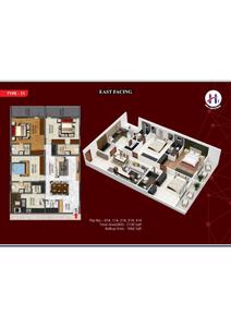 Image of 1975 Sq.ft 3 BHK Apartment / Flat for sale in Heriitage Signature, Shanti Nagar, Bengaluru for Rs. 20500000