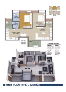 Image of 1313 Sq.ft 2 BHK Apartment / Flat for sale in Katha River View 77, Raysan, Gandhinagar for Rs. 5800000