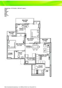 Image of 1050 Sq.ft 2.5 BHK Apartment / Flat for sale in Gaurs 5th Avenue, Noida Extension, Greater Noida for Rs. 8700000