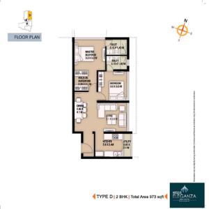 Image of 1250 Sq.ft 3 BHK Apartment / Flat for sale in Nucleus Eleganza, Kakkanad, Kochi for Rs. 7000000