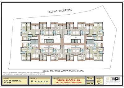 Image of 1940 Sq.ft 3 BHK Apartment / Flat for sale in Pioneer The View, Belapur CBD, Navi Mumbai for Rs. 28100000