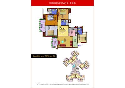 Image of 1045 Sq.ft 2 BHK Apartment / Flat for sale in SRS Royal Hills, Sector 87, Faridabad for Rs. 8000000