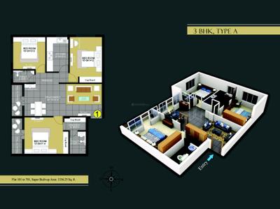 Image of 1050 Sq.ft 2 BHK Apartment / Flat for sale in Eminence Coral, Hanspal, Bhubaneswar for Rs. 5500000