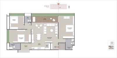 Image of 2313 Sq.ft 3 BHK Apartment / Flat for sale in Harvy Ideal Ixora, Chharodi, Ahmedabad for Rs. 13200000