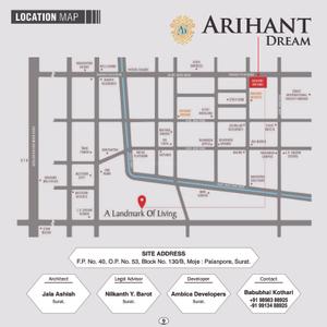 Image of 1888 Sq.ft 3 BHK Apartment / Flat for sale in Ambica Arihant Dream, Palanpur, Surat for Rs. 7100000