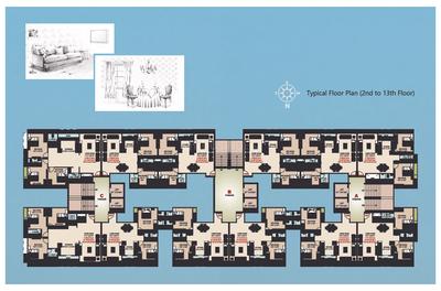 Image of 956 Sq.ft 3 BHK Apartment / Flat for sale in Mahaveer Heights, Bhimrad, Surat for Rs. 8600000