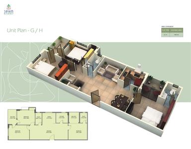 Image of 1825 Sq.ft 3 BHK Apartment / Flat for sale in Shyam Residency, Dum Dum Park, Kolkata for Rs. 12500000