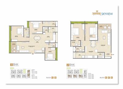 Image of 1000 Sq.ft 2 BHK Apartment / Flat for sale in Sharnam Skyview, Kudasan, Gandhinagar for Rs. 8300000