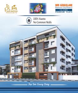Image of 1360 Sq.ft 3 BHK Apartment / Flat for sale in MR Gokulam, Doddanagamangala, Bengaluru for Rs. 7480000