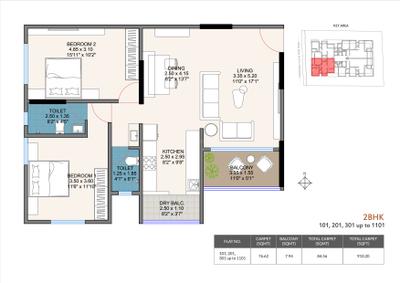 Image of 1850 Sq.ft 3 BHK Apartment / Flat for sale in The Nest Anamay, Kothrud, Pune for Rs. 25500000