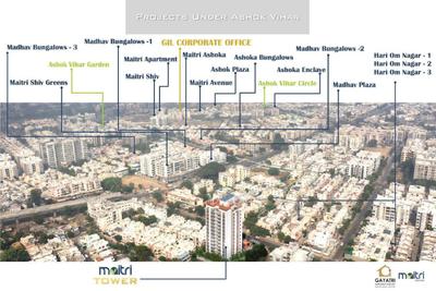 Image of 1242 Sq.ft 2 BHK Apartment / Flat for sale in Maitri Tower, Motera, Ahmedabad for Rs. 6400000