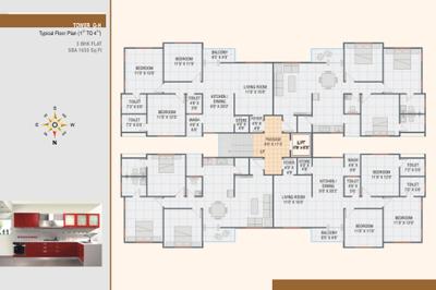 Image of 1650 Sq.ft 3 BHK Apartment / Flat for sale in Lilleria Apartments I And II, Sama Savli, Vadodara for Rs. 5700000