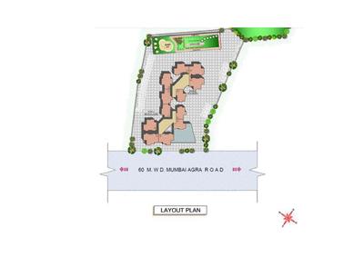 Image of 900 Sq.ft 2 BHK Apartment / Flat for sale in Cosmos Habitate, Thane West, Thane for Rs. 16000000