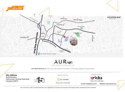 Image of 365 Sq.ft 1 BHK Apartment / Flat for sale in Aur Urban Lake Front, Narsingi, Hyderabad for Rs. 3200000