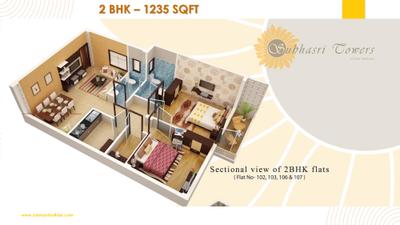 Image of 1520 Sq.ft 3 BHK Apartment / Flat for sale in Subhasri Tower, Sundarpada, Bhubaneswar for Rs. 8500000