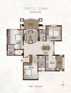Image of 1800 Sq.ft 3 BHK Apartment / Flat for sale in Legacy Saviero, Horamavu, Bengaluru for Rs. 21800000