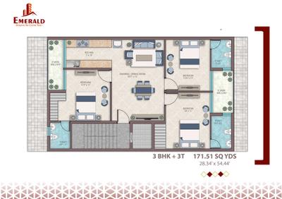 Image of 1540 Sq.ft 3 BHK Builder Floor for sale in Emarald Maple, Sector 97, Faridabad for Rs. 9000000