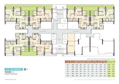 Image of 973 Sq.ft 3 BHK Apartment / Flat for sale in VTP Aethereus Phase 2 by VTP Realty, Mahalunge, Pune for Rs. 11400000