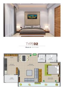 Image of 738 Sq.ft 1 BHK Apartment / Flat for sale in Hari Om Crystal, Ghuma, Ahmedabad for Rs. 4100000