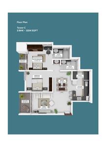 Image of 1224 Sq.ft 2 BHK Apartment / Flat for sale in Northern City Tower C, Attavar, Mangalore for Rs. 9000000