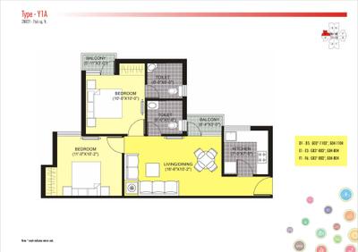 Image of 460 Sq.ft 1 BHK Apartment / Flat for sale in Unitech Unihomes 2, Sector 117, Noida for Rs. 5100000