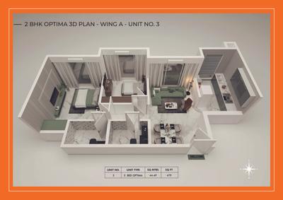Image of 540 Sq.ft 1 BHK Apartment / Flat for sale in Ashapura The Rising 58, Vikhroli East, Mumbai for Rs. 6715600