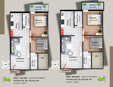 Image of 827 Sq.ft 2 BHK Apartment / Flat for sale in Sai Empire Qube, Perumanttunallur, Chennai for Rs. 5650005