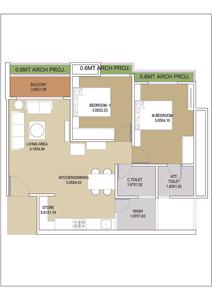 Image of 1530 Sq.ft 2 BHK Apartment / Flat for sale in Paarijat Pransh, Sargasan, Gandhinagar for Rs. 6120000