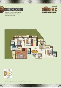 Image of 1074 Sq.ft 2.5 BHK Apartment / Flat for sale in Amrapali Zodiac, Sector 120, Noida for Rs. 10000000