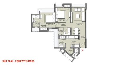 Image of 850 Sq.ft 2 BHK Apartment / Flat for sale in Lodha Majiwada Tower 1, Thane West, Thane for Rs. 12800000