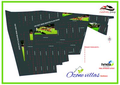 Image of 2700 Sq.ft Residential Plot / Land for sale in Celebrity Ozone County, Kollur, Hyderabad for Rs. 13500000