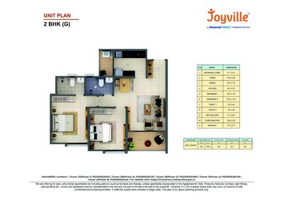 Image of 1100 Sq.ft 2.5 BHK Apartment / Flat for sale in Shapoorji Pallonji Joyville Hadapsar Annexe Phase 14, Shewalewadi, Pune for Rs. 8500000