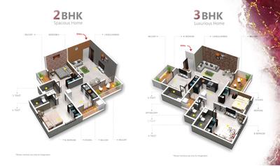 Image of 702 Sq.ft 2 BHK Apartment / Flat for sale in S K Primrose Park, Kiwale, Pune for Rs. 6680000