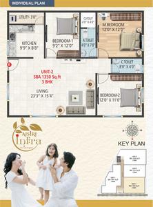 Image of 1350 Sq.ft 3 BHK Apartment / Flat for sale in Aisiri Infra, Rajajinagar, Bengaluru for Rs. 15300000