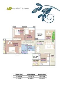Image of 1053 Sq.ft 2 BHK Apartment / Flat for sale in Florista County, Undri, Pune for Rs. 6000000