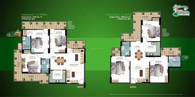 Image of 1350 Sq.ft 2 BHK Apartment / Flat for sale in Arocon Golf Ville, Crossings Republik, Ghaziabad for Rs. 9600000