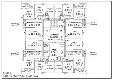 Image of 832 Sq.ft 3 BHK Apartment / Flat for sale in Nand Heights, Yogi Nagar, Rajkot for Rs. 8500000