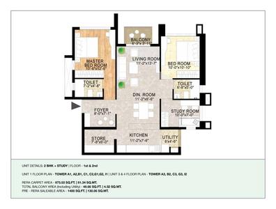 Image of 2280 Sq.ft 3 BHK Apartment / Flat for sale in Adani The Meadows, Shantigram, Ahmedabad for Rs. 17000000