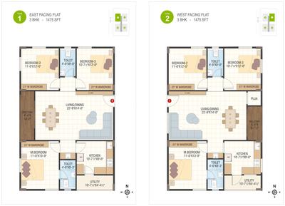 Image of 1475 Sq.ft 3 BHK Apartment / Flat for sale in Archana Palms, Madhurawada, Visakhapatnam for Rs. 8112500
